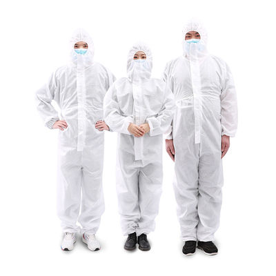 Hospital Non Woven Cleanroom Working Uniform With Hood